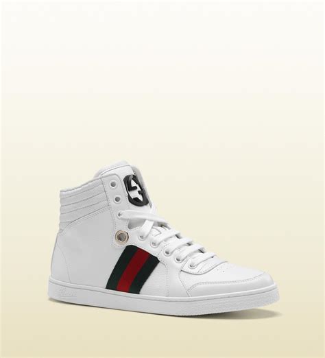 gucci coda high-top sneaker with interlocking g and signature web|gucci ace tennis shoes.